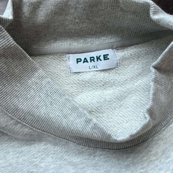NWT Parke Gray and Blue 22 varsity mock neck Sweatshirt L/XL - Picture 5 of 5